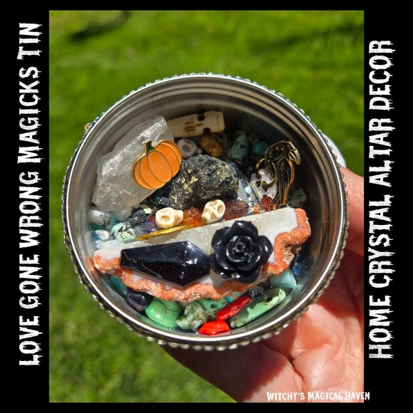 Spooky Love Gone Wrong Halloween Magicks Altar Home Decor Tin - Picture 1 of 8